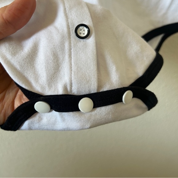 Little For Big One Piece Bodysuit Women’s Large White Black Coquette Cutesy Role - Picture 7 of 13